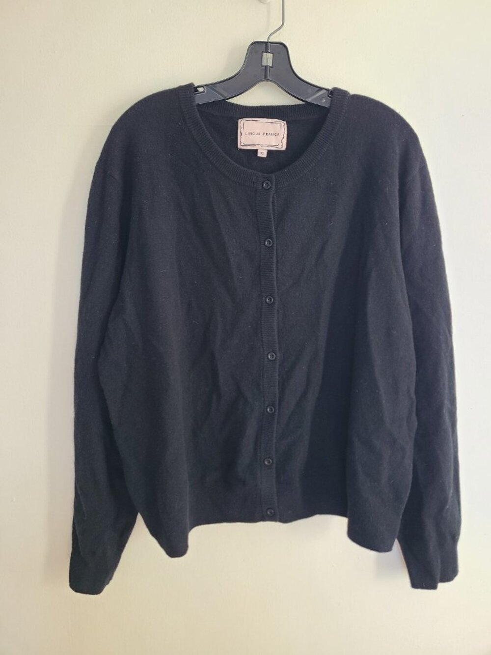 Lingua Franca Cashmere Cardigan Black Women's XL